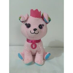 Barbie Pink Plush Puppy Dog Princess 2021 Collar Tag Sparkle Eyes Rainbow Ears